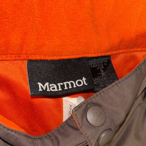 EUC MARMOT Dark Brown with Black bottoms Orange Fleece Lined Snow Ski - Picture 8 of 12